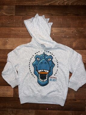Total Beast Gray Dino Hoodie for Kids